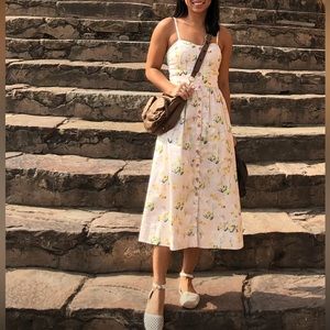 Rebecca Taylor Empire Waist Floral Cotton Summer Dress